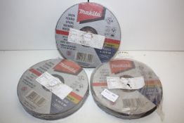 X 3 PACKS OF MAKITA ABRASIVE WHEELS EACH PACK CONTAINS 9 WHEELS RRP £60Condition ReportAppraisal