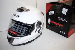 BOXED SGTTX MOTORCYCLE SAFETY HELMET VISOR STICKER INTACT MODEL: 160 SIZE LARGE 59-60CM GLOSS