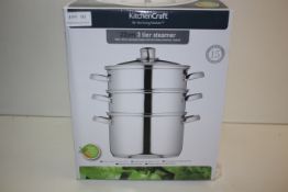 BOXED KITCHENCRAFT 22CM 3 TIER STEAMER RRP £19.99Condition ReportAppraisal Available on Request- All