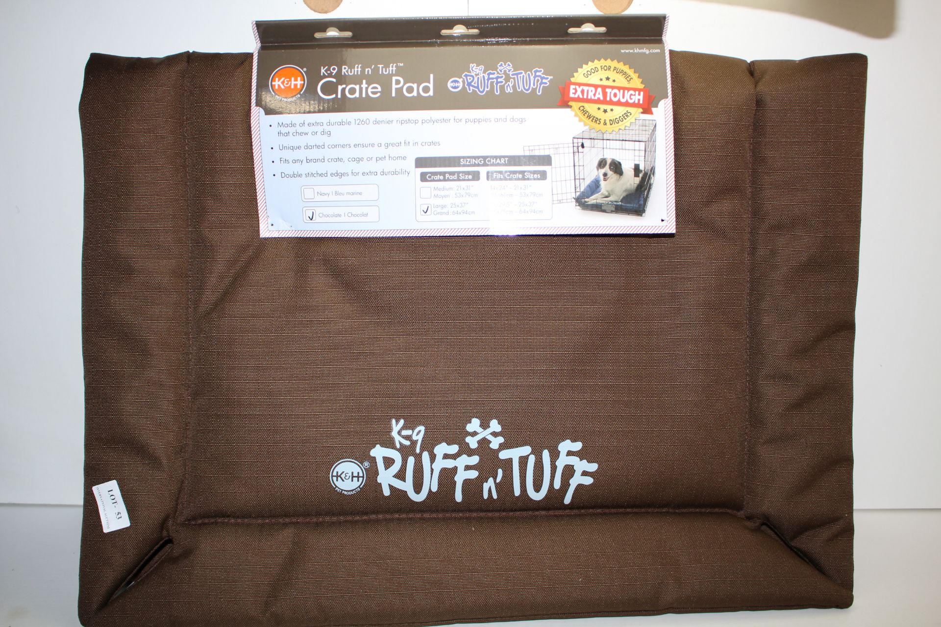 BOXED K&H PET PRODUCTS K-9 RUFF N'TUFF CRATE PAD LARGE RRP £32.99Condition ReportAppraisal Available