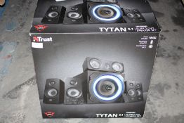 BOXED TRUST TYTAN 5.1 SURROUND SPEAKER SET RRP £74.99Condition ReportAppraisal Available on Request-