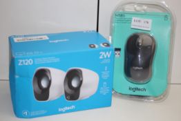 2X ASSORTED BOXED LOGITECH ITEMS TO INCLUDE LOGITECH Z120 & M185Condition ReportAppraisal