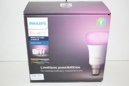 BOXED PHILIPS HUE PERSONAL WIRELESS LIGHTING WHITE AND COLOR AMBIANCE STARTER KIT B22 RRP £169.