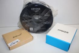 3X ASSORTED BOXED ITEMS TO INCLUDE ERYONE 3D PRINTER FILAMENT BLACK, ANKER CHARGER & OTHER (IMAGE