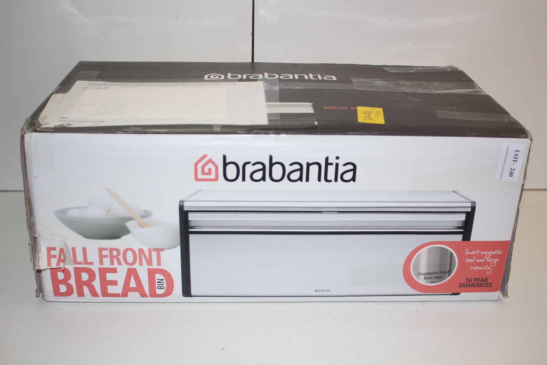 BOXED BRABANTIA FALL FRONT BREAD BIN RRP £27.99Condition ReportAppraisal Available on Request- All