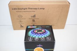 2X ASSORTED BOXED ITEMS TO INCLUDE LED STRIP LIGHTS & LED DAYLIGHT THERAPY LAMP (IMAGE DEPICTS