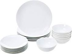 BOXED AMAZON BASICS WHITE DINNERSERVICE FOR 6 RRP £50.25Condition ReportAppraisal Available on