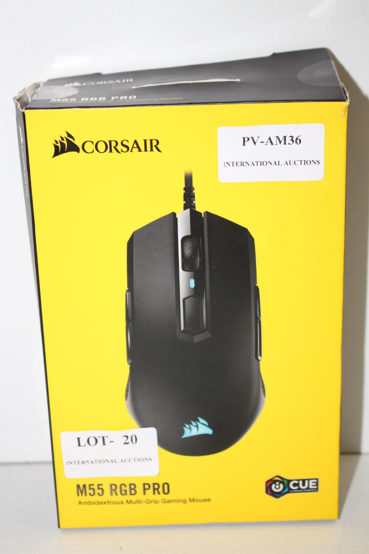 BOXED CORSAIR M55 RGB PRO AMBIDEXTROUS MULTI-GRIP GAMING MOUSE RRP £44.99Condition ReportAppraisal