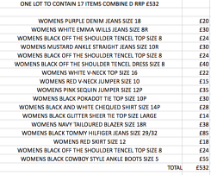 ONE LOT TO CONTAIN 17 ITEMS OF NEXT CLOTHING COMBINE D RRP £532 (1036)Condition ReportALL ITEMS