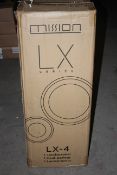 2X BOXED MISSION LX SERIES LX-4 LOUDSPEAKERS BLACKWOOD RRP £499.00 (IN 2X BOXES)Condition