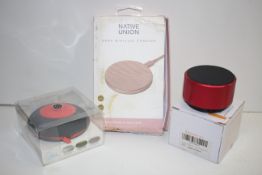 3X ASSORTED BOXED ITEMS TO INCLUDE BLUETOOTH SPEAKER, DROP WIRELESS CHARGER & BLUETOOTH
