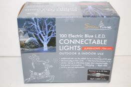 8X BOXED SNOW TIME 100 ELECTRIC BLUE LED CONNECTABLE LIGHTS 10M INDOOR/OUTDOOR (THERE ARE 8X BOXES