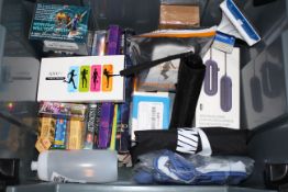 13X ASSORTED ITEMS TO INCLUDE FITNESS TRACKER, INCENSE, NIKE, GOLDS GYM, SKIPPING ROPE, BICYCLE