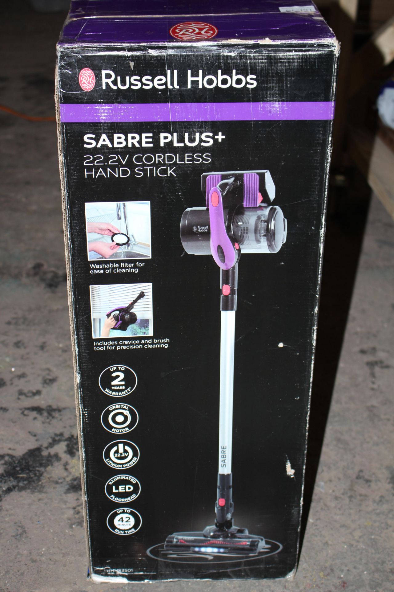 BOXED RUSSELL HOBBS SABRE+ 22.2V CORDLESS HAND STICK RRP £99.00Condition ReportAppraisal Available - Image 2 of 2