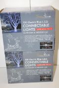6X BOXED SNOWTIME SETS 100 ELECTRIC BLUE LED CONNECTABLE LIGHTS INDOOR/OUTDOOR USECondition