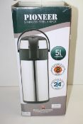 BOXED GRUNWERG STAINLESS STEEL AIRPORT 5L CAPACITY RRP £41.98Condition ReportAppraisal Available