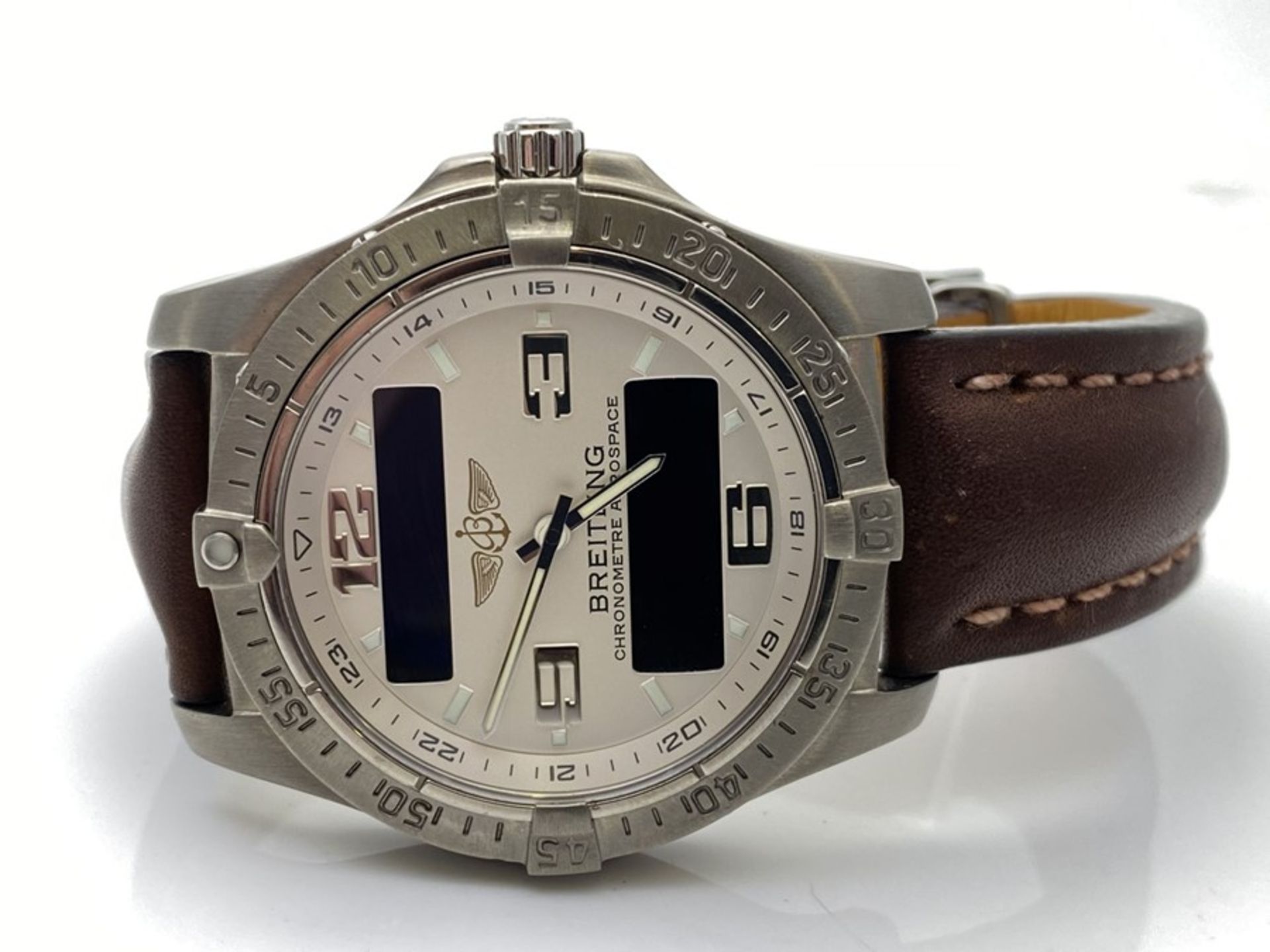 GENTS BREITLING CHRONOMETRE AEROSPACE, MODEL- E79362, REQUIRES BATTERY, WATCH ONLY - Image 5 of 5