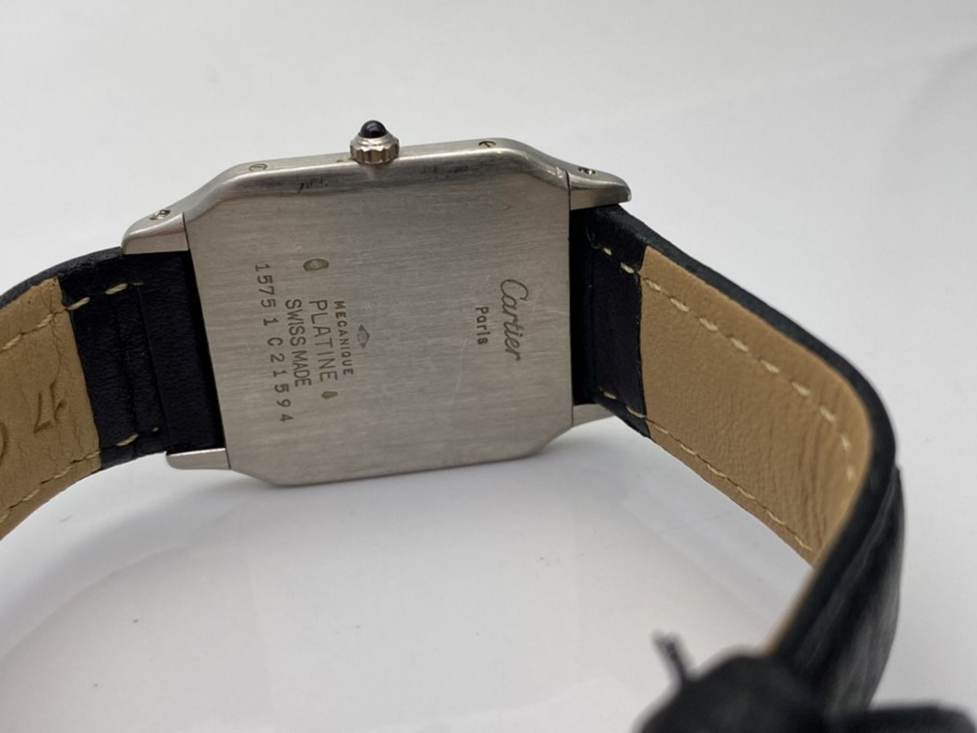 VINTAGE GENTS CARTIER TANK, REF- 1575 1 C21594, VERY RARE EDITION, PLATINUM CASE - Image 3 of 4