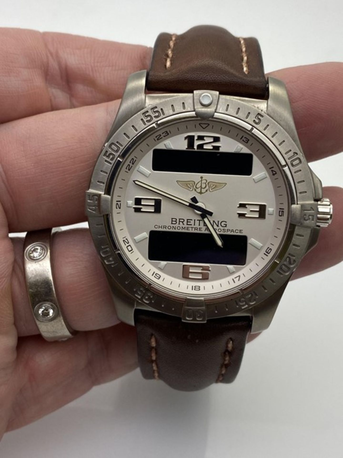 GENTS BREITLING CHRONOMETRE AEROSPACE, MODEL- E79362, REQUIRES BATTERY, WATCH ONLY