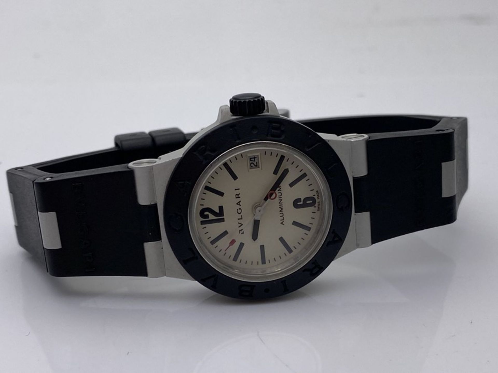 LADIES BVLGARI ALUMINIUM WUARTZ WATCH, AL29A, L1087, REQUIRES BATTERY