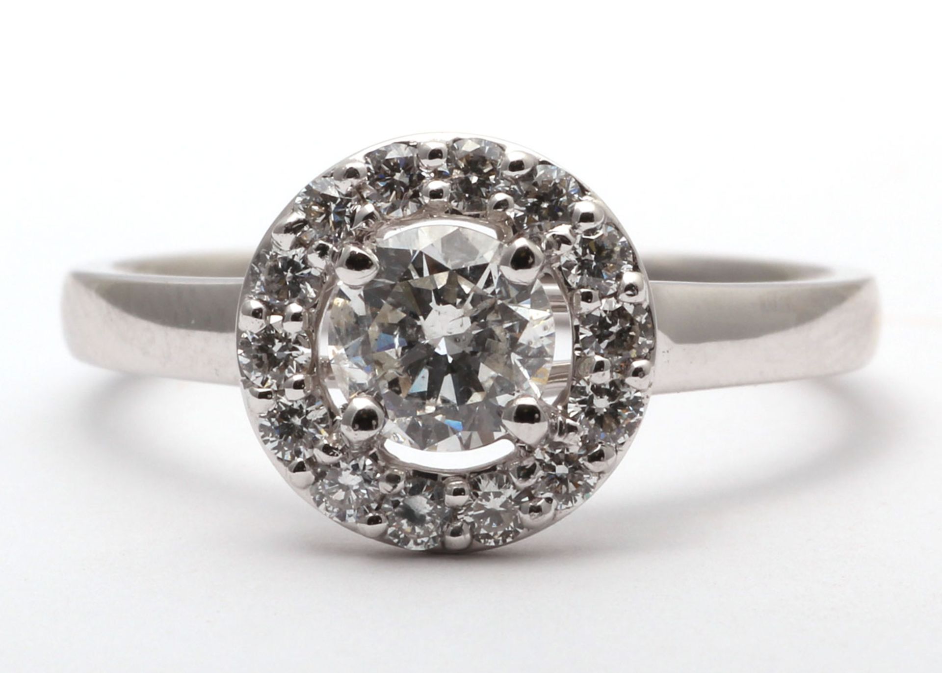 18ct White Gold Single Stone With Halo Setting Ring (0.58) 0.86 Carats - Valued by GIE £10,925. - Image 8 of 9