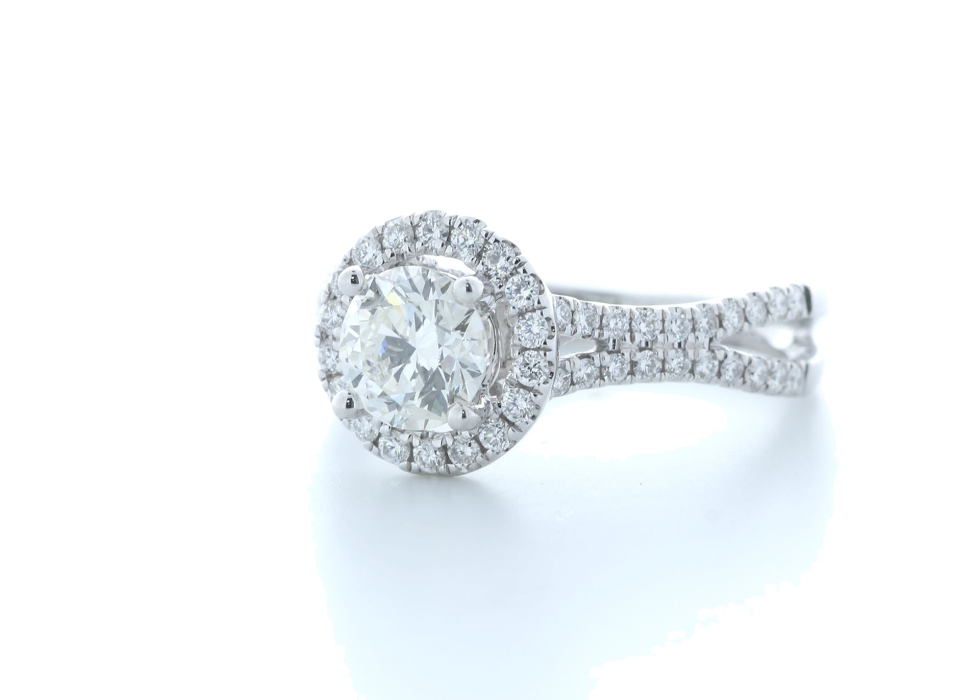 18ct White Gold Single Stone With Halo Setting Ring 1.55 (1.00) Carats - Valued by IDI £22,000. - Image 2 of 5