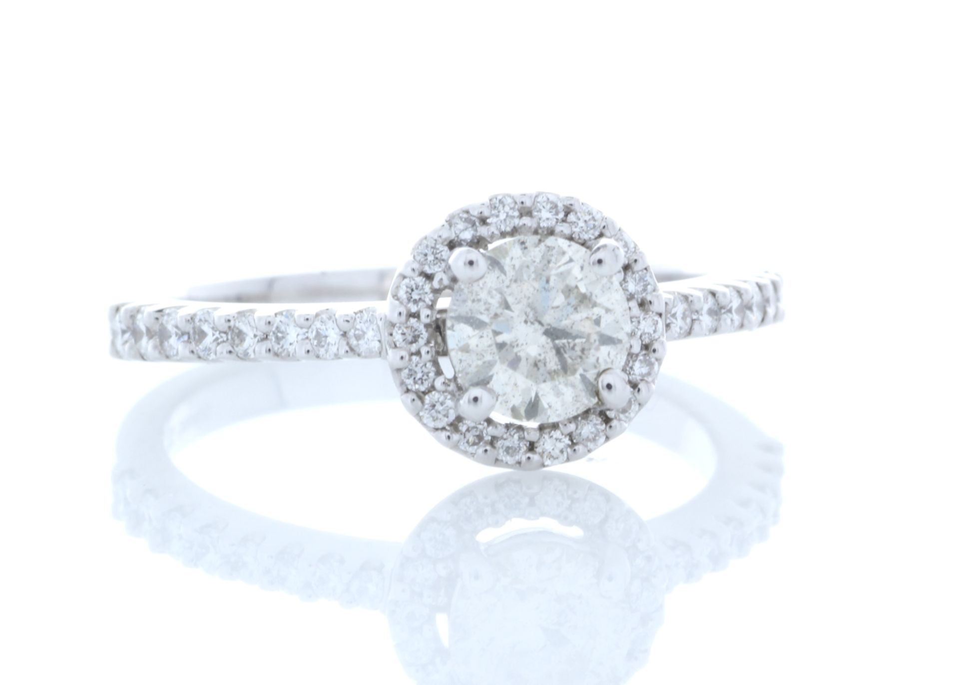 18ct White Gold Single Stone With Halo Setting Ring (0.60) 0.90 Carats - Valued by IDI £7,250.00 - - Image 4 of 5