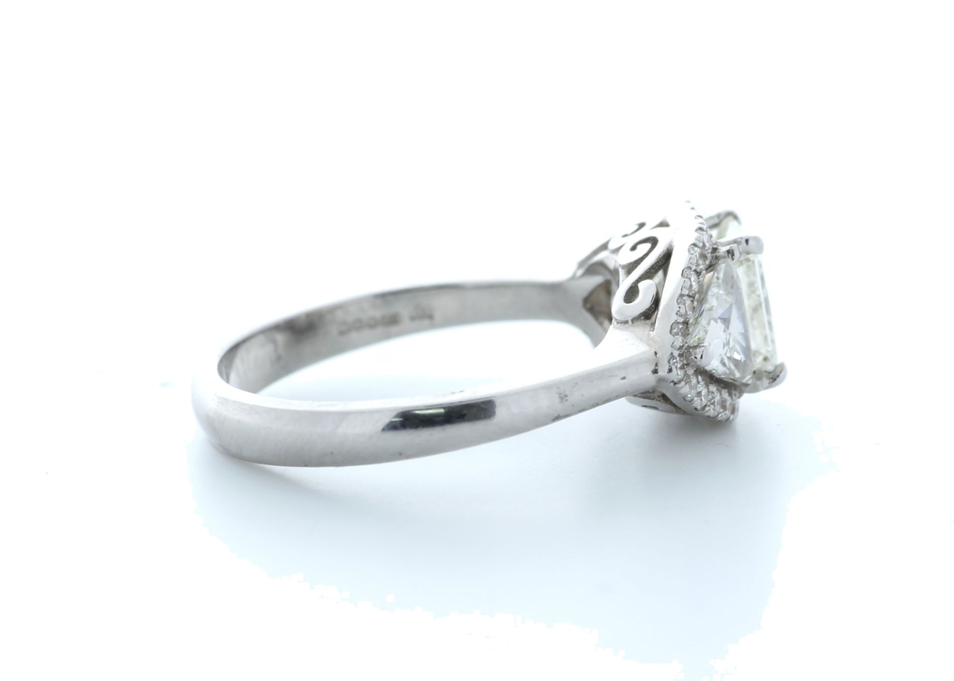 18ct White Gold Boat Shape Halo Diamond Ring 2.12 Carats - Valued by IDI £29,500.00 - 18ct White - Image 4 of 5