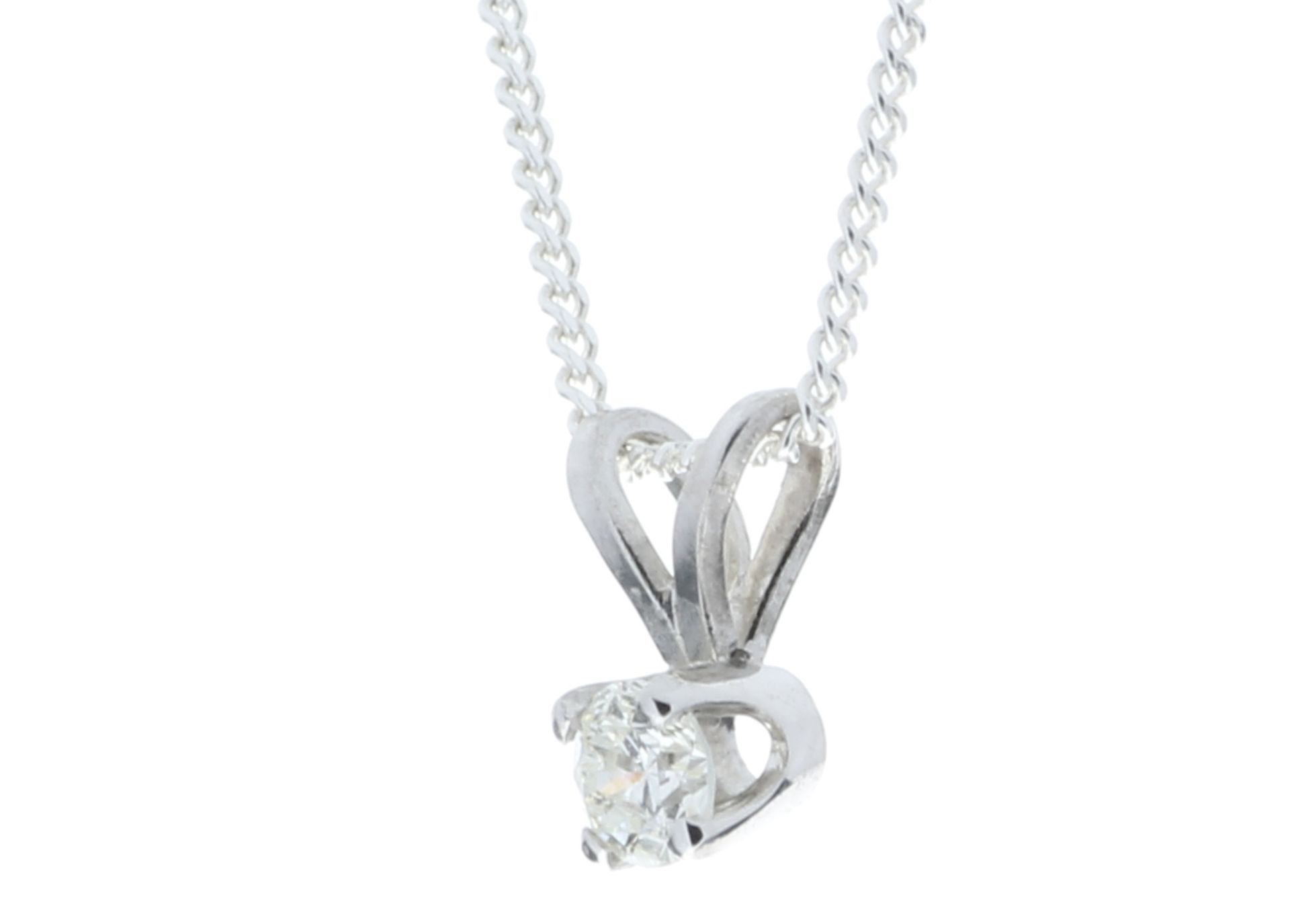 9ct White Gold Single Stone Four Claw Set Diamond Pendant 0.40 Carats - Valued by GIE £5,592.00 - - Image 4 of 5