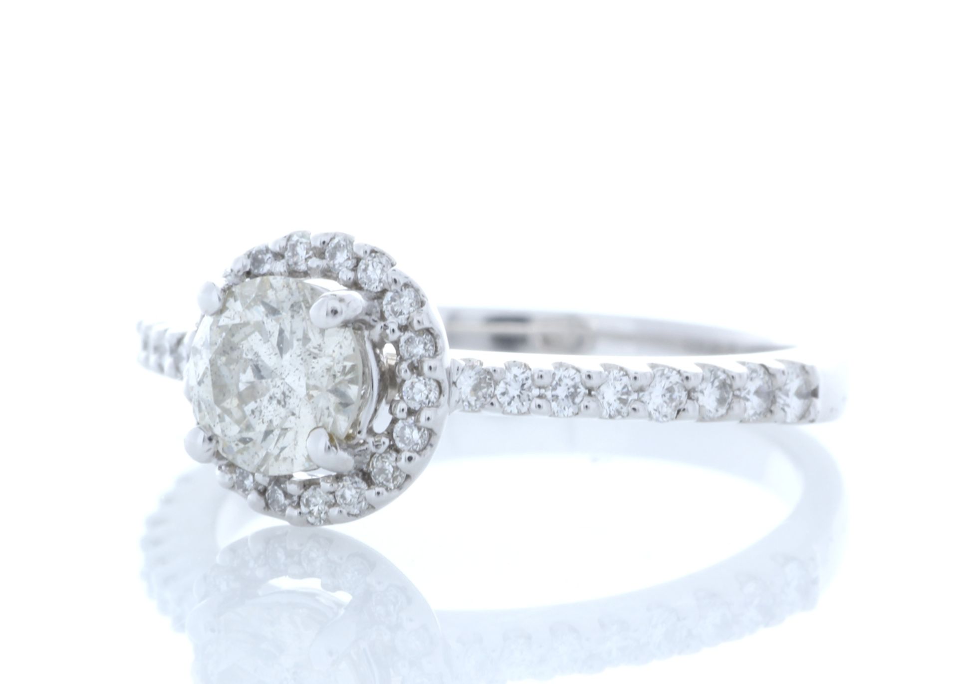 18ct White Gold Single Stone With Halo Setting Ring (0.60) 0.90 Carats - Valued by IDI £7,250.00 - - Image 2 of 5