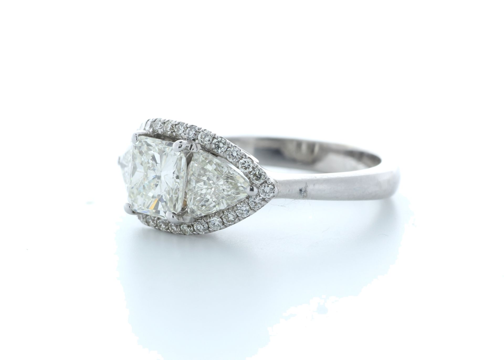 18ct White Gold Boat Shape Halo Diamond Ring 2.12 Carats - Valued by IDI £29,500.00 - 18ct White - Image 2 of 5