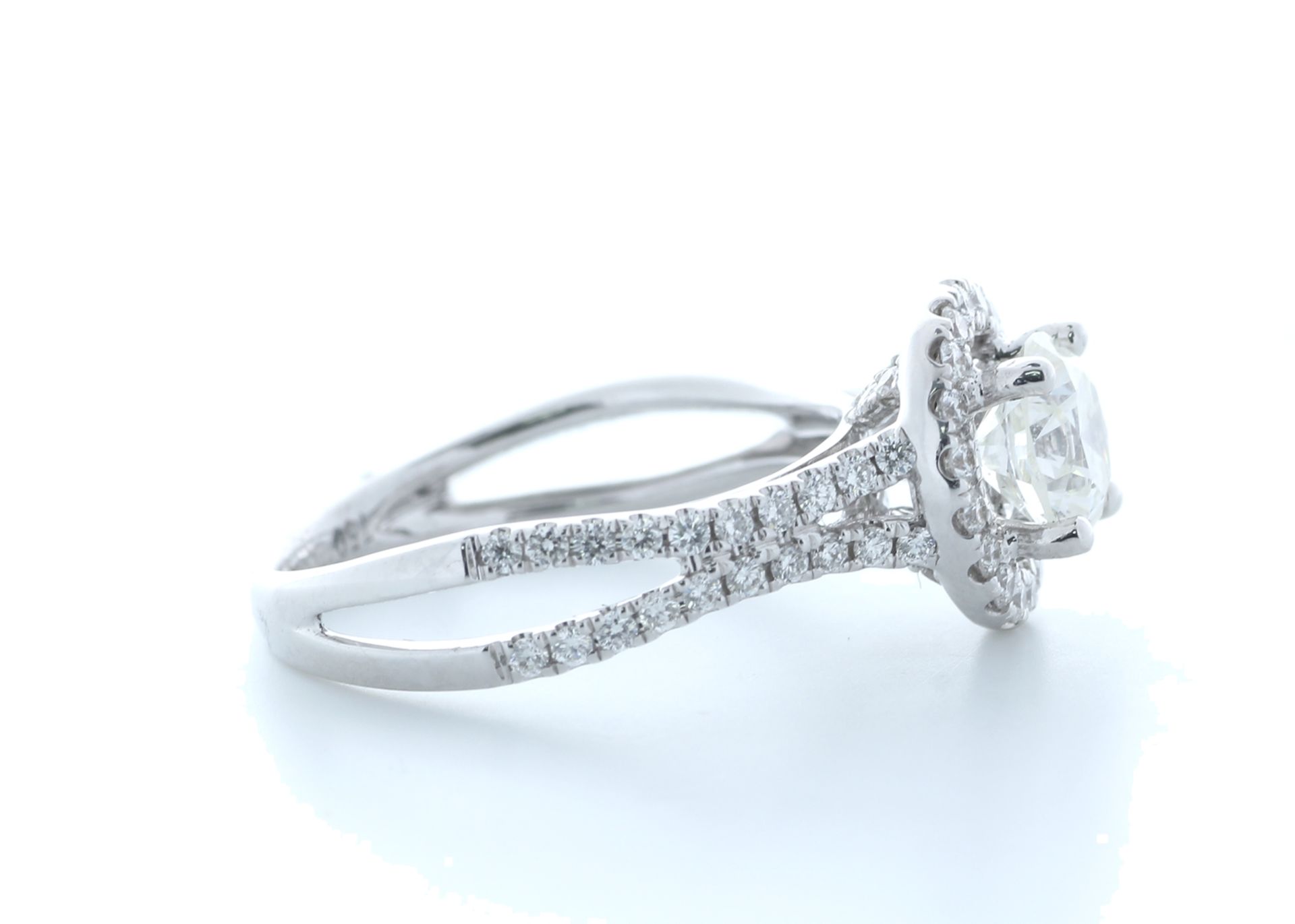 18ct White Gold Single Stone With Halo Setting Ring 1.55 (1.00) Carats - Valued by IDI £22,000. - Image 4 of 5