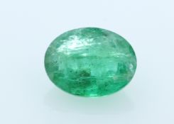 Loose Oval Emerald 1.66 Carats - Valued by AGI £3,320.00 - Loose Oval Emerald 1.66 Colour-Green,