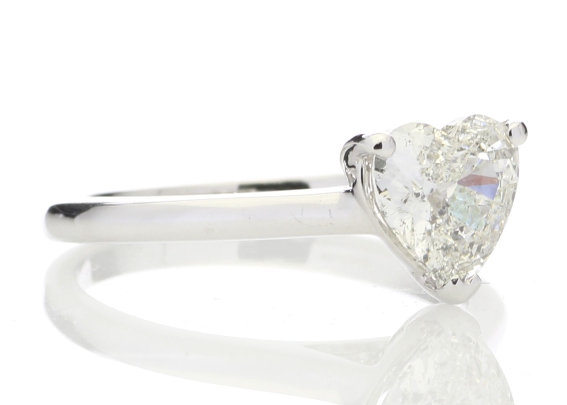 18ct White Gold Single Stone Heart Cut Diamond Ring 1.04 Carats - Valued by AGI £8,113.00 - 18ct - Image 4 of 4