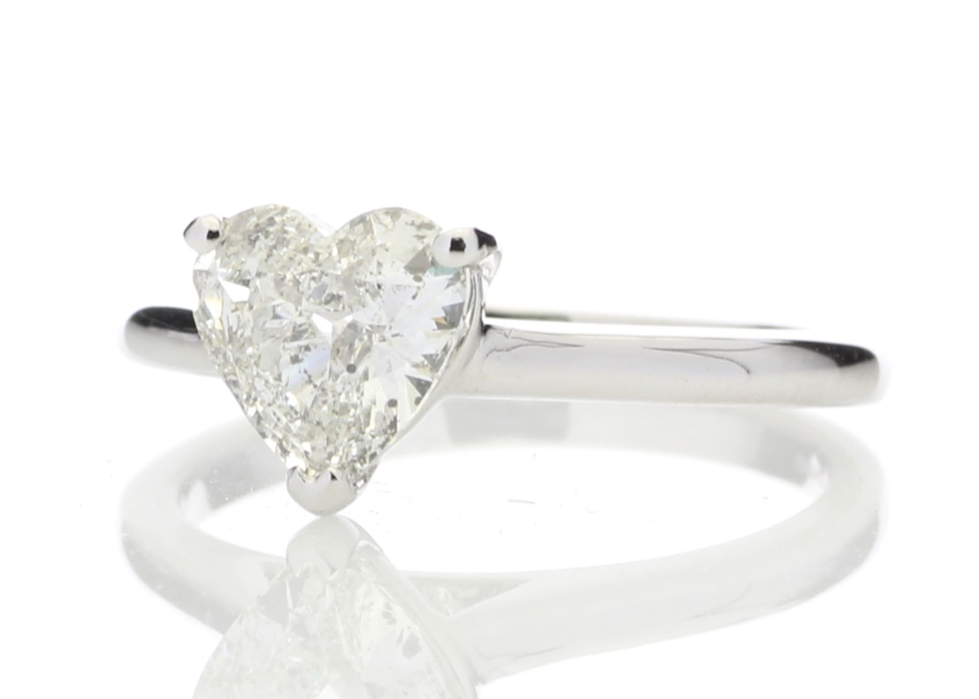 18ct White Gold Single Stone Heart Cut Diamond Ring 1.04 Carats - Valued by AGI £8,113.00 - 18ct - Image 2 of 4