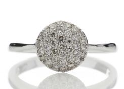 9ct White Gold Diamond Cluster Ring 0.51 Carats - Valued by AGI £2,995.00 - 9ct White Gold Diamond