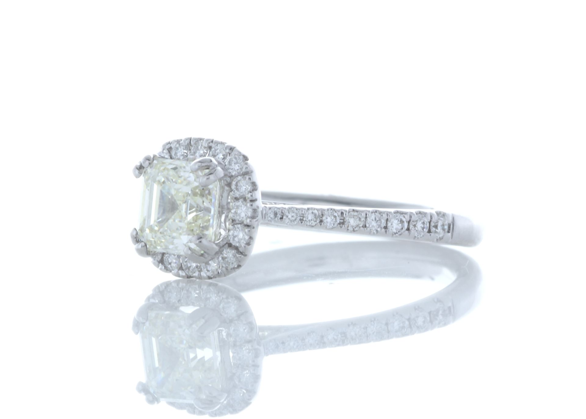 18ct White Gold Square Cut Emerald With Halo Setting Ring (1.01) 1.27 Carats - Valued by IDI £21, - Image 2 of 6