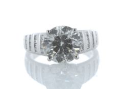 18ct White Gold Single Stone Prong Set With Stone Set Shoulders Diamond Ring 4.65 Carats - Valued by