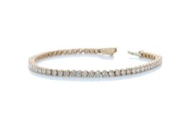 18ct Rose Gold Tennis Diamond Bracelet 4.00 Carats - Valued by GIE £20,550.00 - 18ct Rose Gold