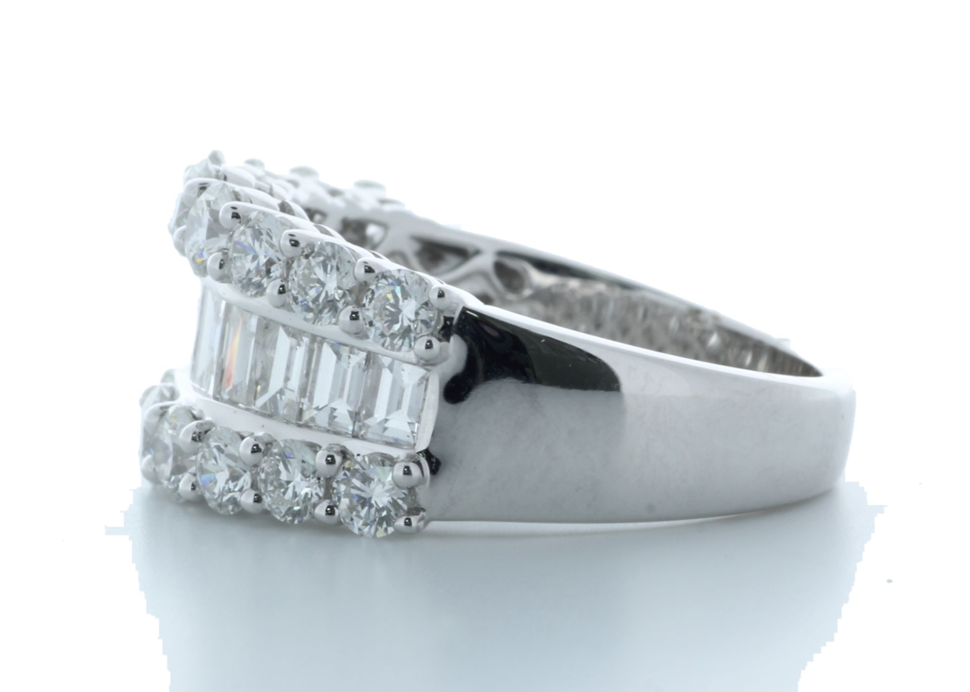 18ct White Gold Channel Set Semi Eternity Diamond Ring 2.54 Carats - Valued by AGI £7,600.00 - - Image 2 of 4