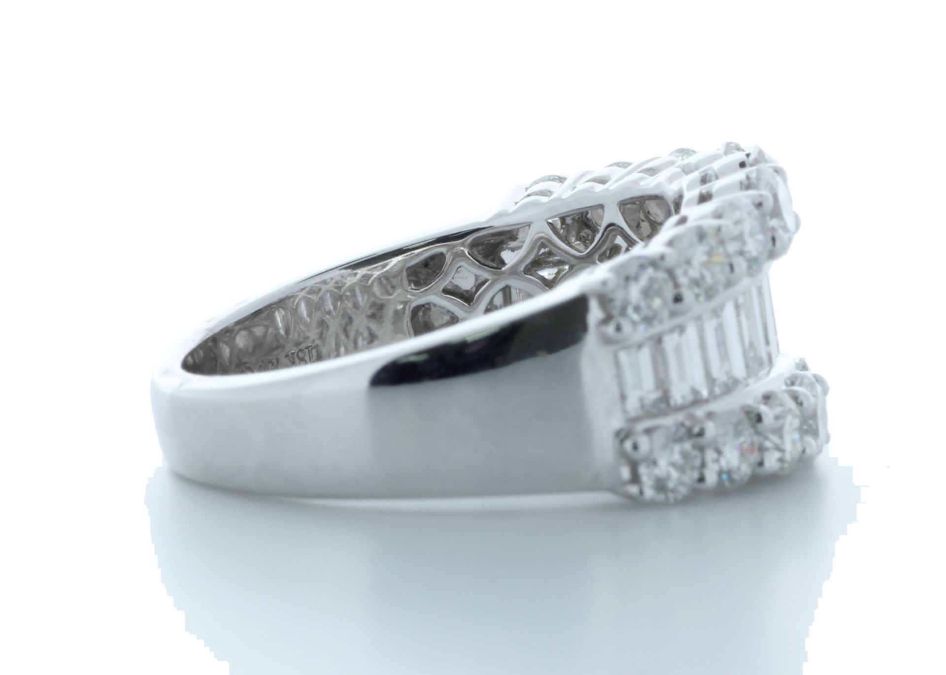 18ct White Gold Channel Set Semi Eternity Diamond Ring 2.54 Carats - Valued by AGI £7,600.00 - - Image 4 of 4