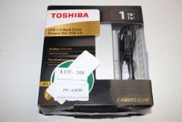 BOXED TOSHIBA USB3.0 HARD DRIVE 1TB RRP £49.99Condition ReportAppraisal Available on Request- All