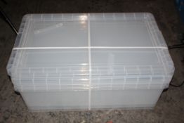 3X BOXED CLEAR PLASTIC STORAGE BOXES WITH LIDS Condition ReportAppraisal Available on Request- All