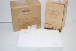 3X BOXED ASSORTED ITEMS TO INCLUDE VICTURE M3 (16G) MP3 PLAYER AND 2X BOXED WEBCAMS (IMAGE DEPICTS