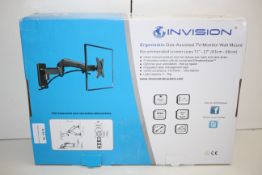 BOXED INVISION ERGONOMIC GAS-ASSISTED TV/MONITOR WALL MOUNT 17"-27" RRP £34.99Condition