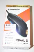 BOXED STEEL SERIES RIVAL 3 WIRED GAMING MOUSE RRP £34.99Condition ReportAppraisal Available on