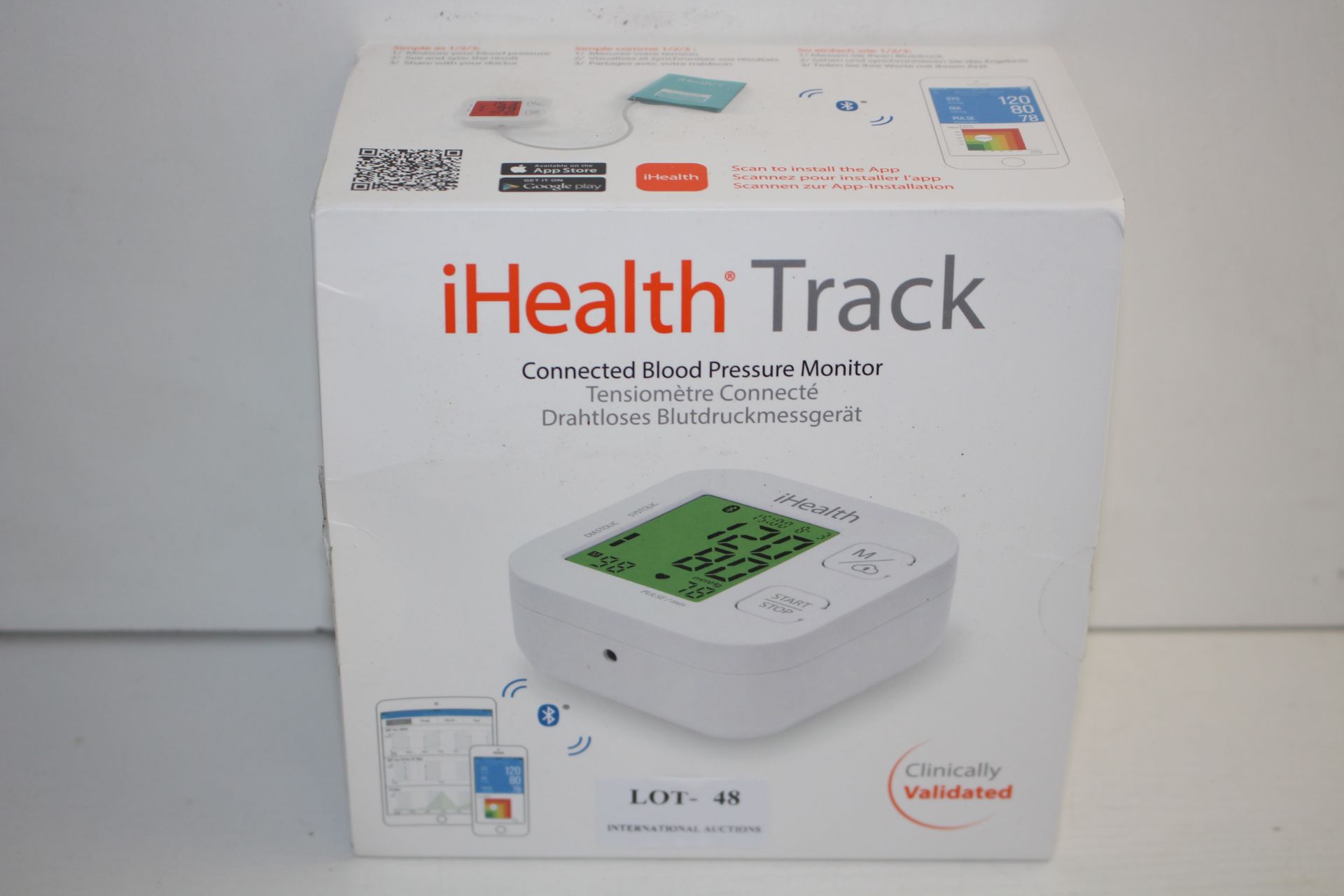 BOXED IHEALTH TRACK CONNECTED BLOOD PRESSURE MONITOR KN550-BT RRP £33.58Condition ReportAppraisal