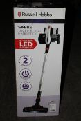 BOXED RUSSELL HOBBS SABRE CORDLESS HAND STICK ILLUMINATED LED FLOORHEAD RRP £90.00Condition
