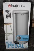 BOXED BRABANTIA NEWICON 30L STAINLESS STEEL PEDAL BIN RRP £81.00Condition ReportAppraisal