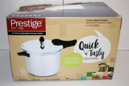 BOXED PRESTIGE QUICK 'N' TASTY 6 LITRE SLEEK & SIMPLE ALUMINIUM PRESSURE COOKER RRP £45.